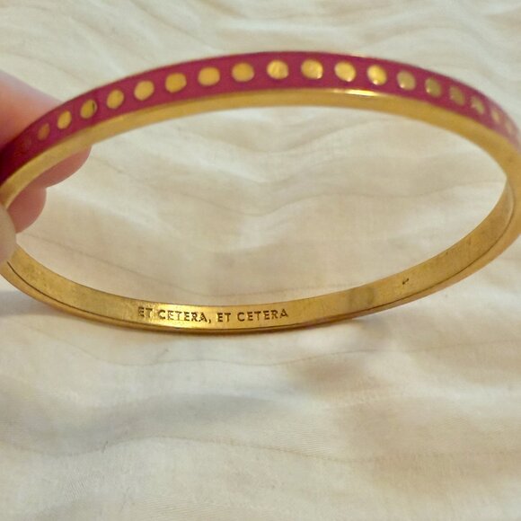 Kate Spade New York Pink and Gold Et Cetera, Et Cetera Bangle Bracelet - Picture 3 of 3